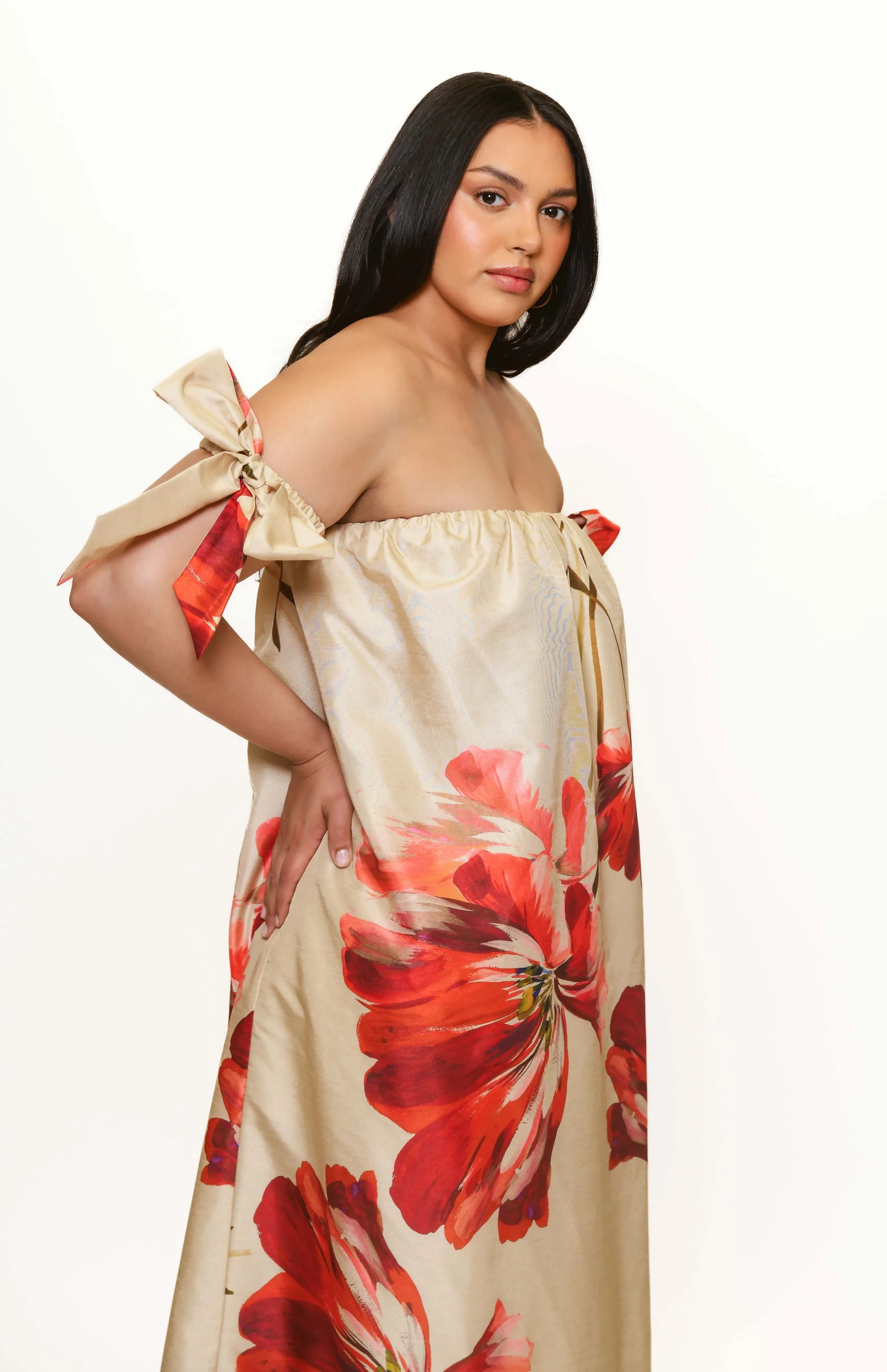 Polite Color Elegant formal outfit Iris Gown in Taupe Breezy Bloom