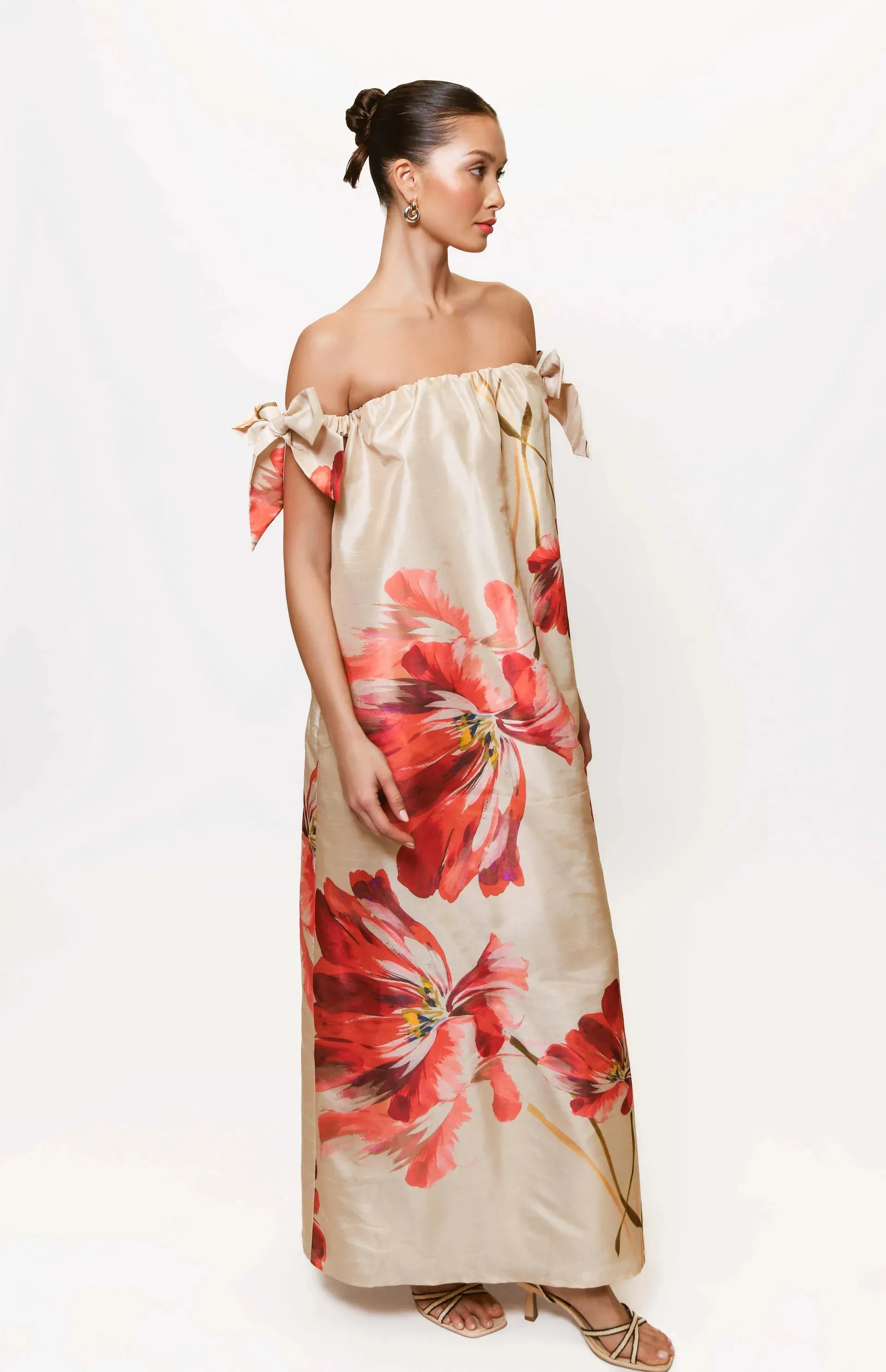 Iris Gown in Taupe Breezy Bloom Everyday Ready
