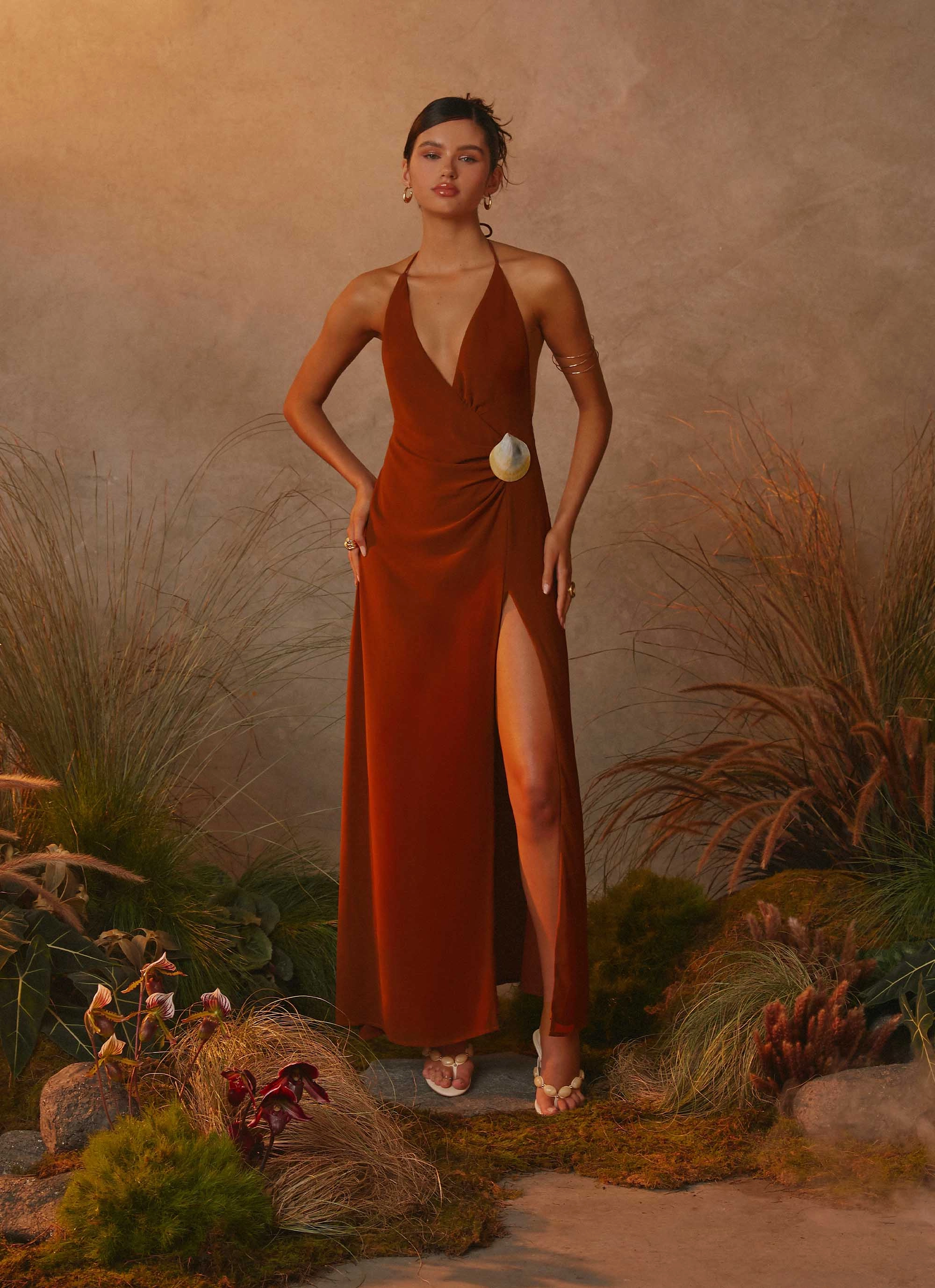 Marjoram Maxi Dress - Chocolate Day Glow