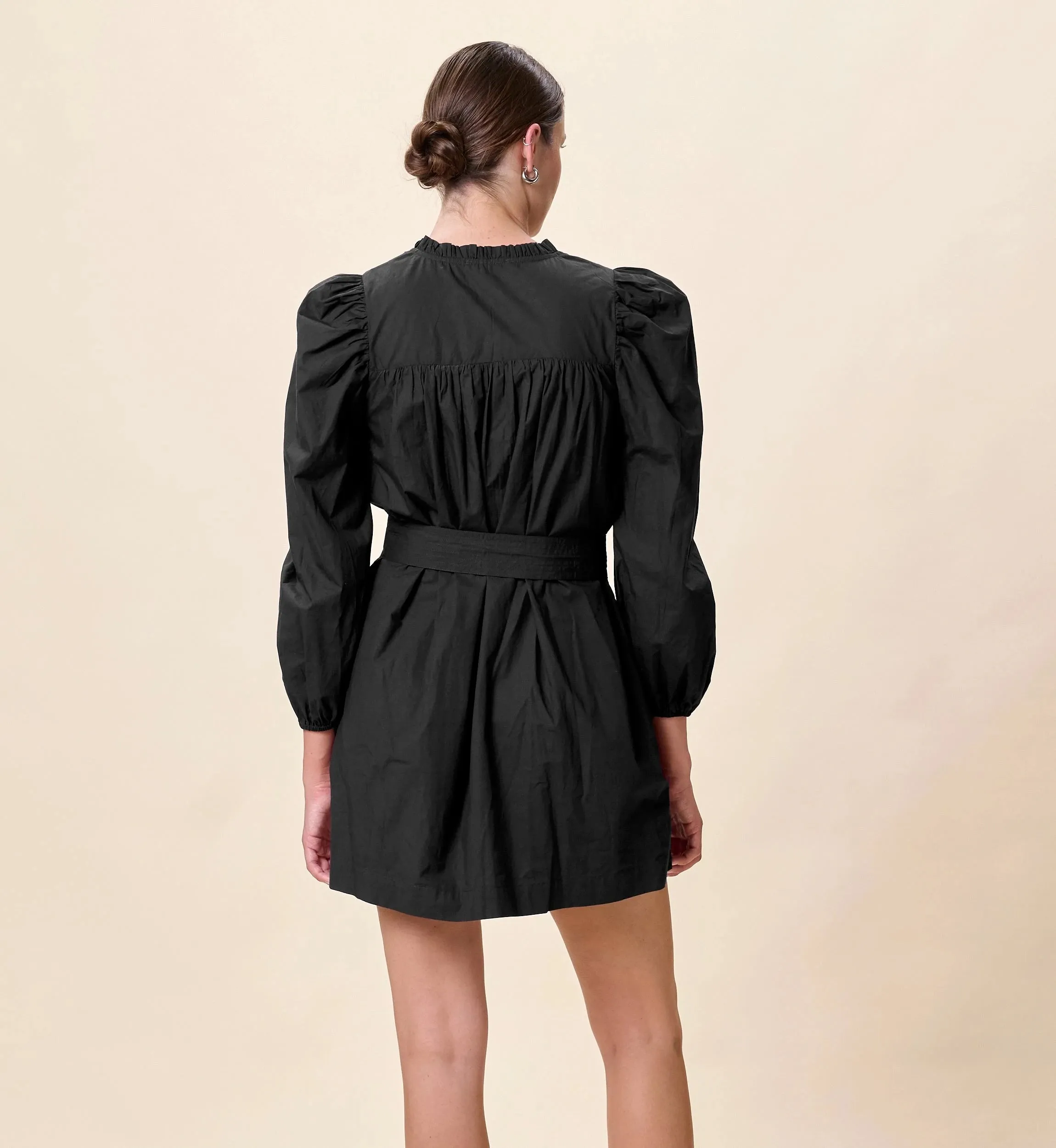 Clasp-Closure Ivana Mini Dress | Black