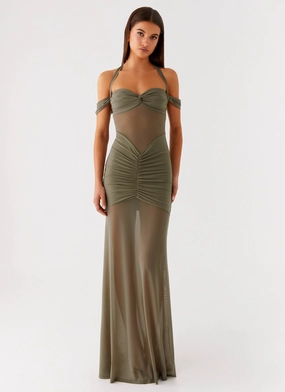 Ivy Lane Maxi Dress - Olive Trendy Silhouette All Daywear Fringe-Detail Ivy Lane Maxi Dress - Olive