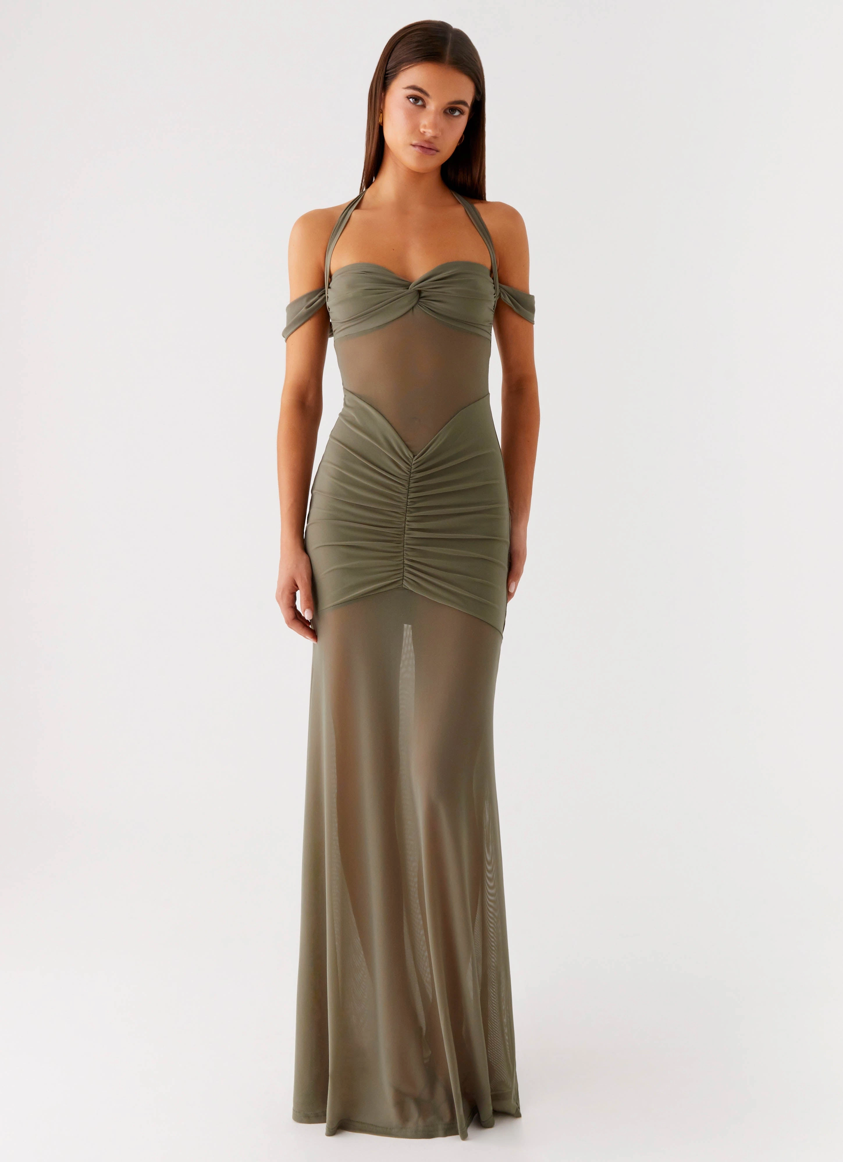 All Daywear Fringe-Detail Ivy Lane Maxi Dress - Olive