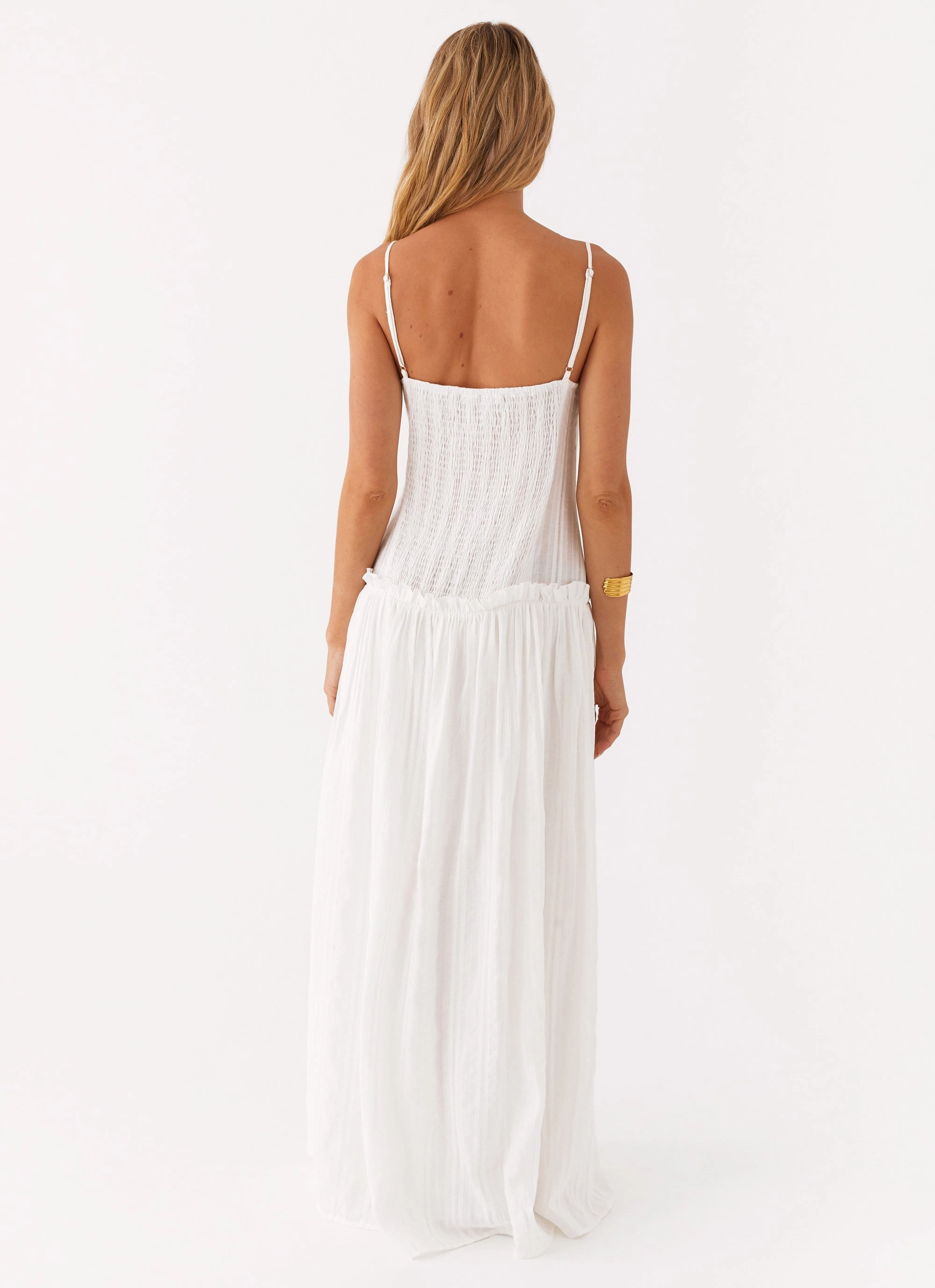 Music-Concert Brunch Glow Jacinda Drop Waist Maxi Dress - Ivory