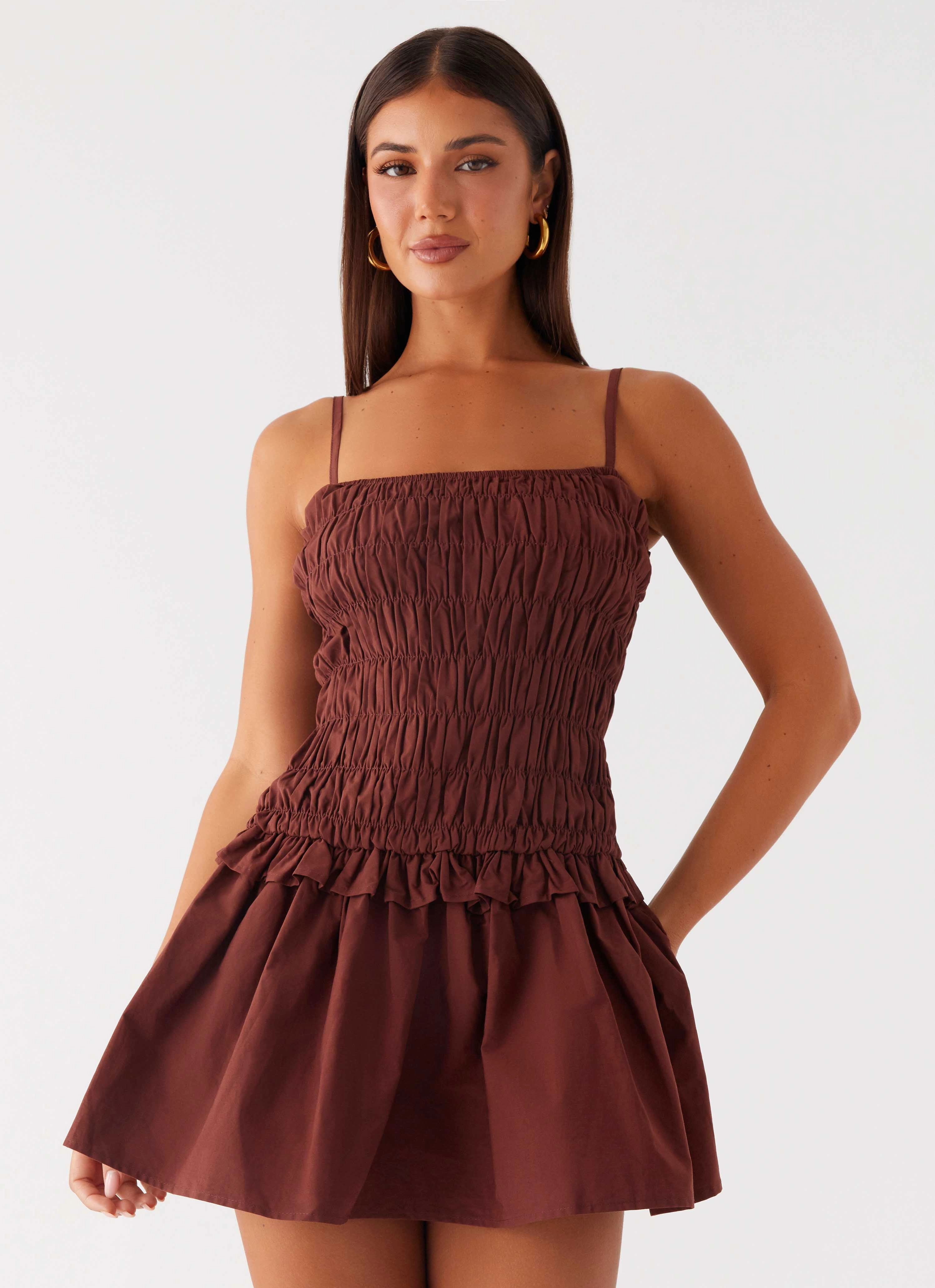 Jaxi Mini Dress - Chocolate Modern Movement