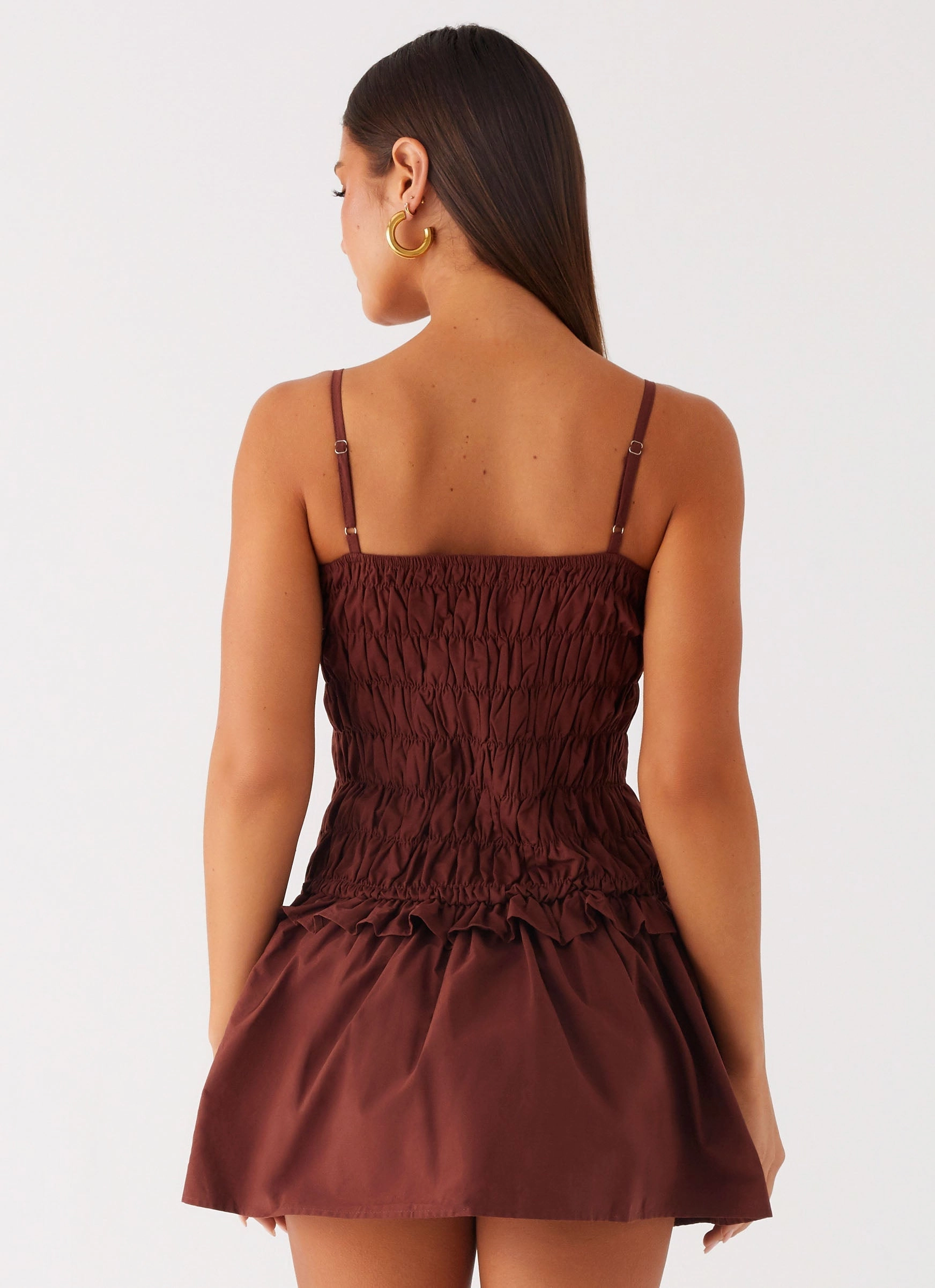 flattering appearance Chic and Stylish Jaxi Mini Dress - Chocolate