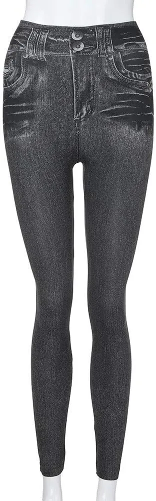 Jeggings for Women Ripped Stretch Skinny Jeans High Rise Distressed Denim Jeggings Stretch Pull-on Skinny Denim Jean