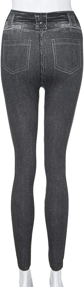 Jeggings for Women Ripped Stretch Skinny Jeans High Rise Distressed Denim Jeggings Stretch Pull-on Skinny Denim Jean
