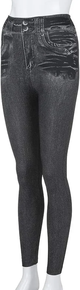 Jeggings for Women Ripped Stretch Skinny Jeans High Rise Distressed Denim Jeggings Stretch Pull-on Skinny Denim Jean