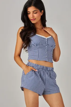 Jennie Gingham Boxer Shorts Stretch Flow Stylish Look Jennie Gingham Boxer Shorts