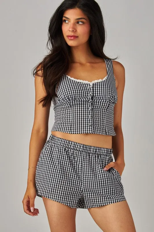 Move Flow Chill Style Jennie Gingham Boxer Shorts
