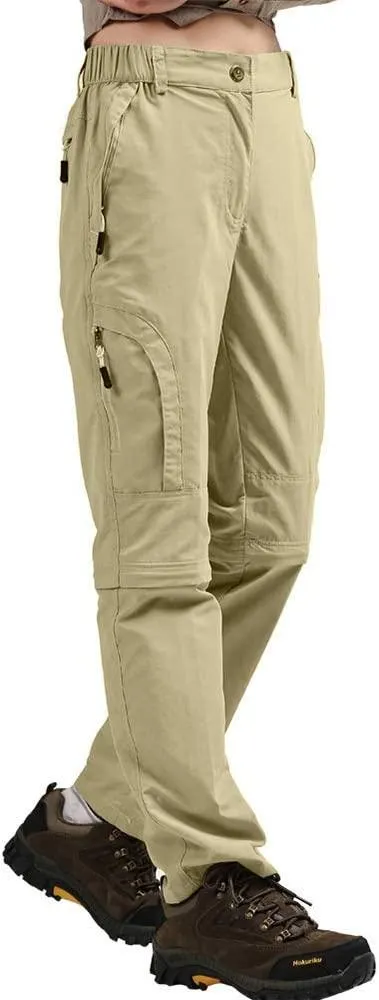 Jessie Kidden Walking Trousers Women Cargo Pants Waterproof Summer Lightweight Quick Dry Convertible Stretch Outdoor Casual UPF 50 Running Cycling Zip Off Capri