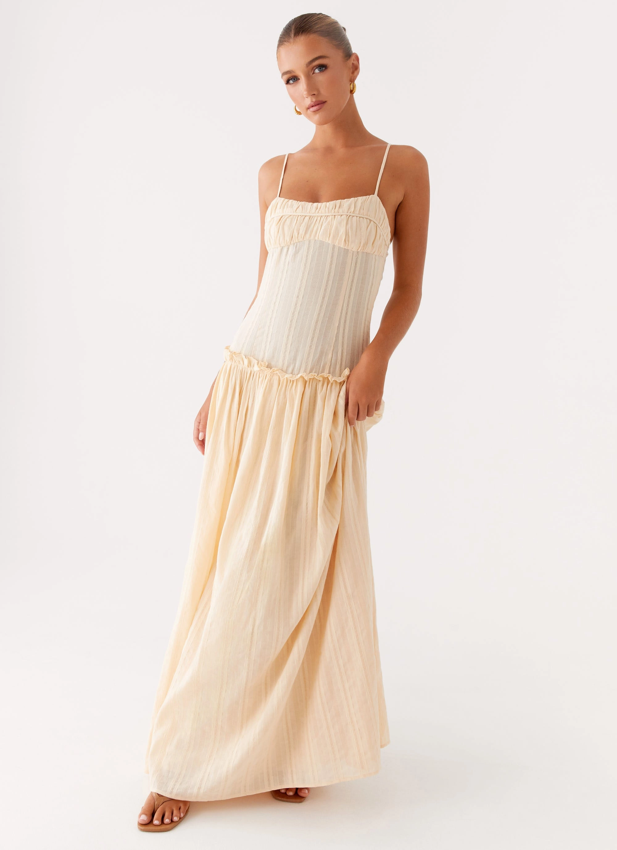 Light Wrap Jacinda Drop Waist Maxi Dress - Cream