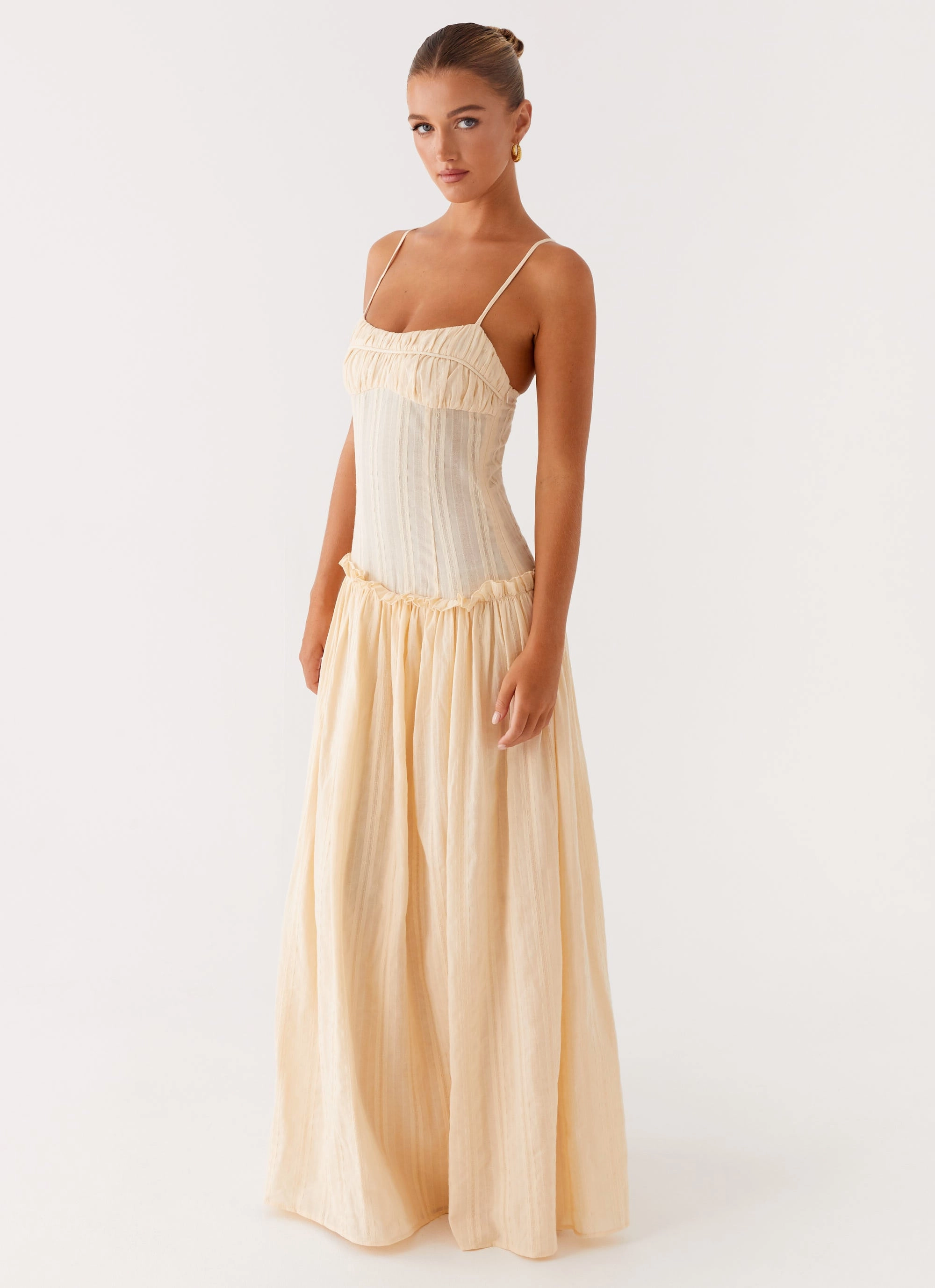 Pose Glow Jacinda Drop Waist Maxi Dress - Cream