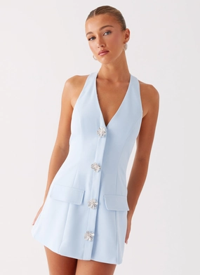 Jewel tone Jeanie Mini Dress - Blue Vibe Choice Jeanie Mini Dress - Blue
