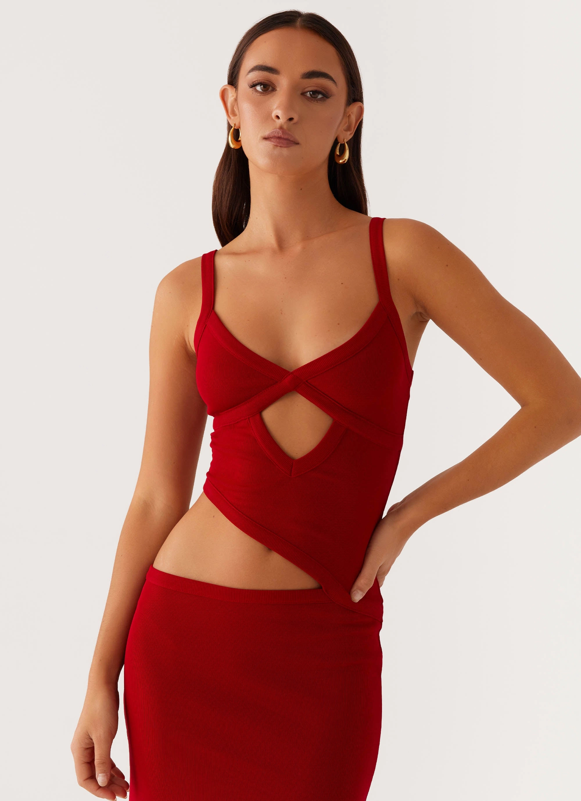 Effortless Touch Jocelyn Maxi Dress - Red