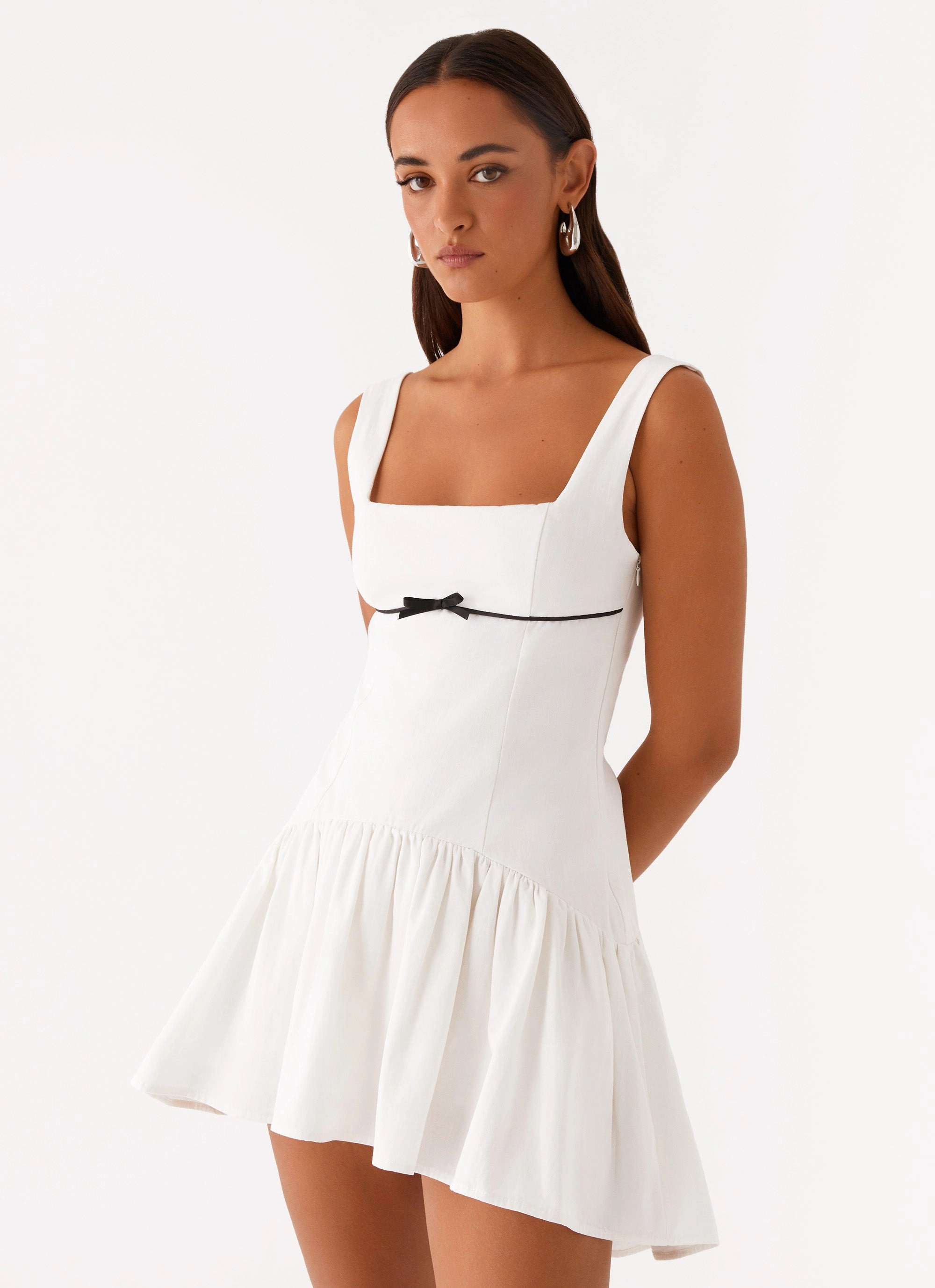 Jolene Mini Dress - White Shine Skin
