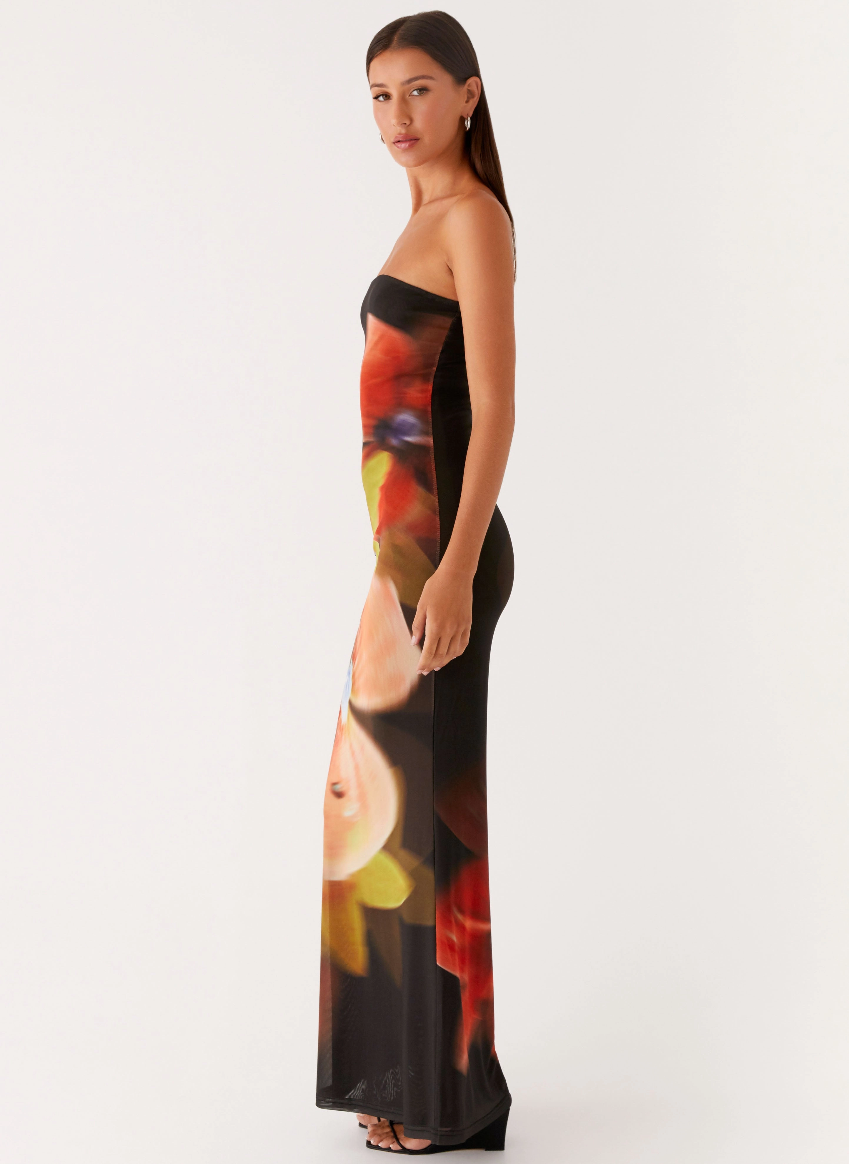 Jorja Maxi Dress - Moody Floral Bright Feel Art-Gallery