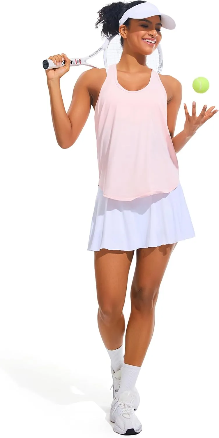 JOYSPELS Ice Silk Workout Tank Tops for Women Quick Dry Sleeveless Loose Fit Racerback Athletic Running Shirts