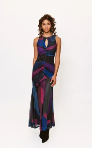 Julia Maxi Dress in Black Multi Mid Century Gradient Look Stylish Layer Young Edge Julia Maxi Dress in Black Multi Mid Century
