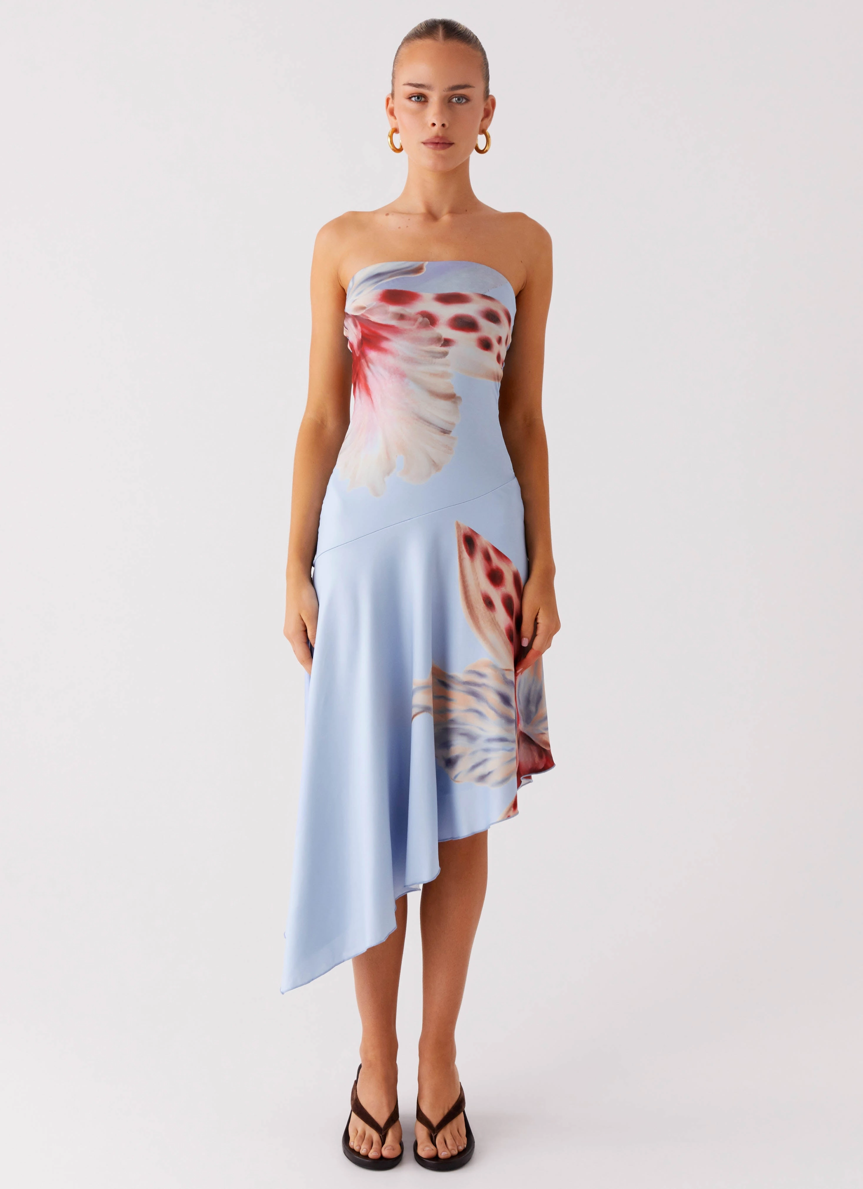 Juliana Midi Dress - Deep Sea Bloom Embroidered-Detail