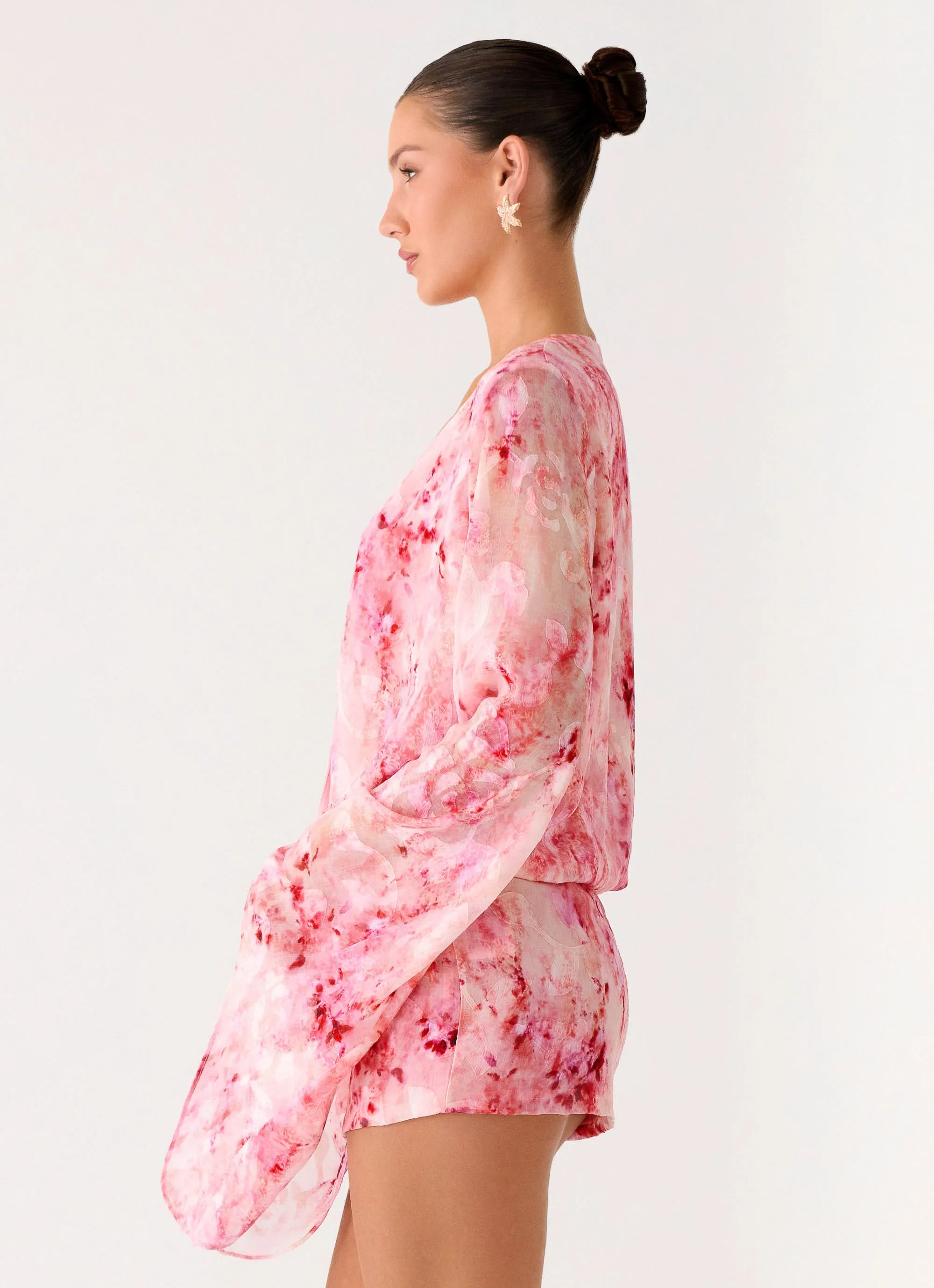 Junia Long Sleeve Mini Dress - Pink Weekend Fresh Anniversary-Event