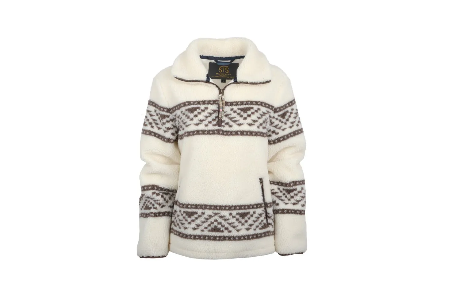 STS Ranchwear Womens Frankie Cream/Chocolate 100% Polyester Fleece Jacket Vintage Lover Teen Outfit