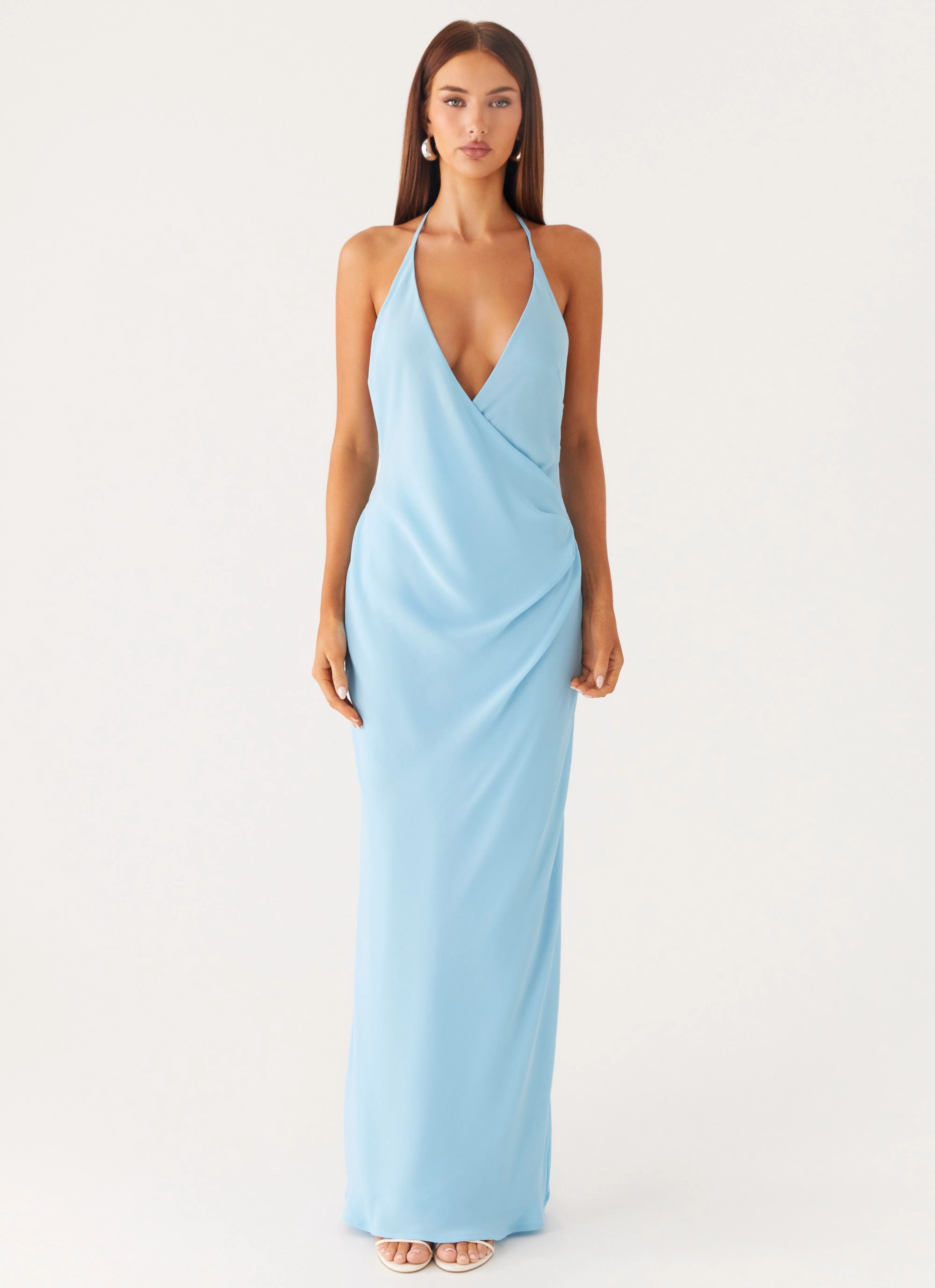 Just A Kiss Cowl Maxi Dress - Turquoise Charming Style Classic Motion