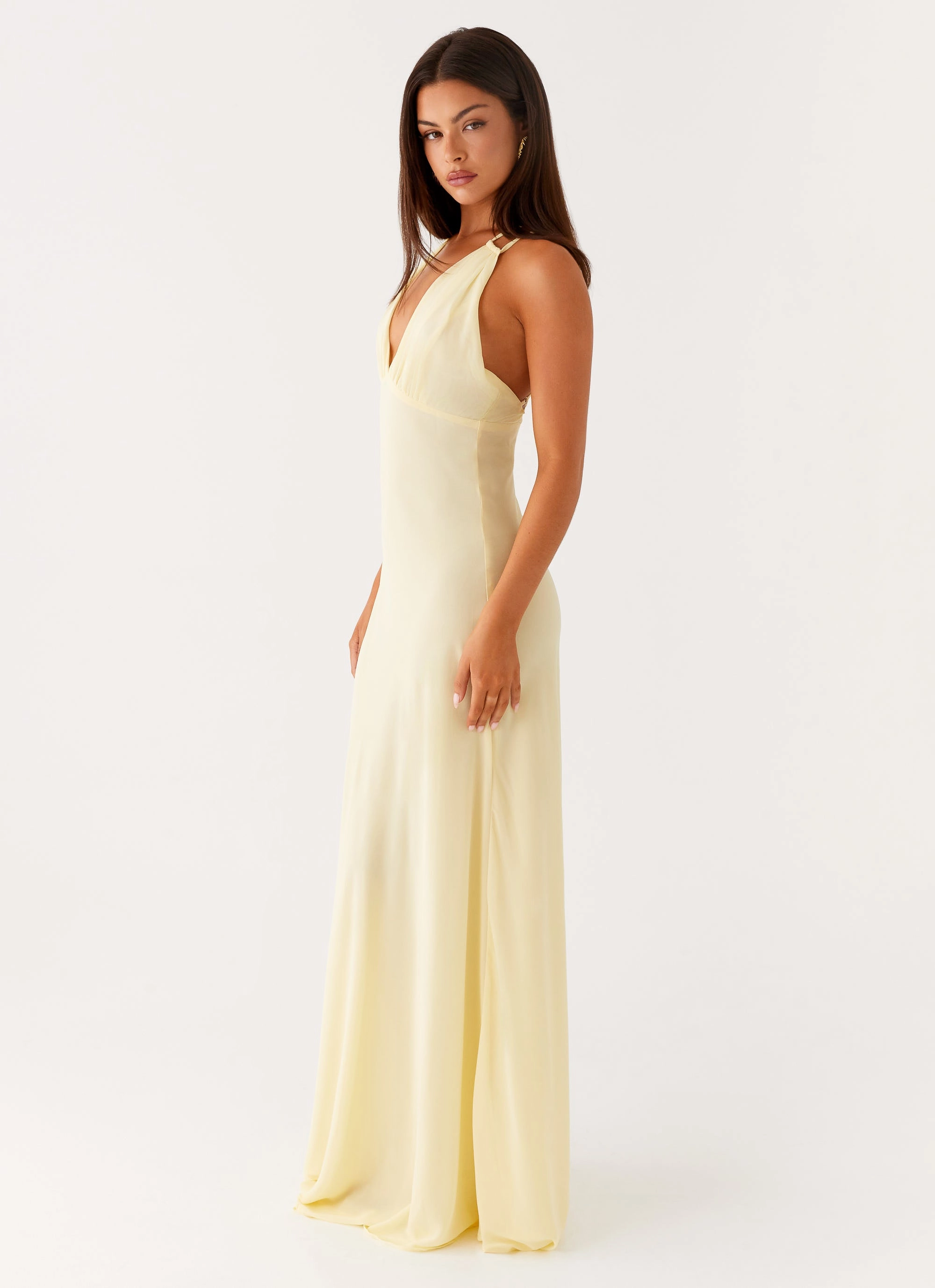 Kacia Maxi Dress - Lemon Floral Pattern Timeless Vibe