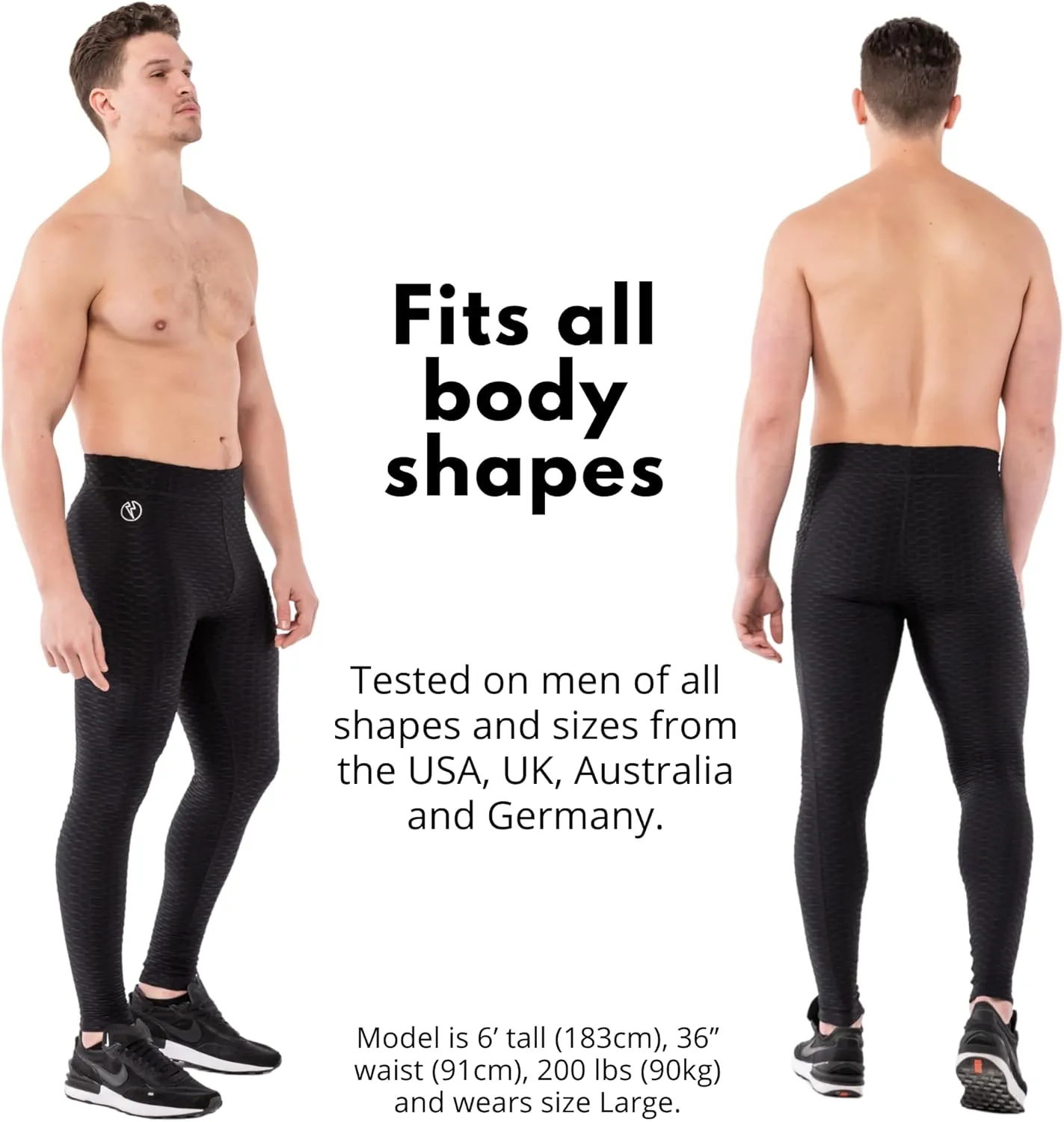 Kapow Meggings Supreme Range - Deluxe Sport Wear Compression Leggings for Men, Fashion Activewear for Yoga & Gym with Pockets