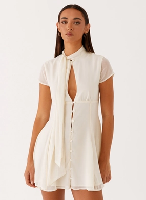 Karling Mini Dress - Ivory earthy tone Karling Mini Dress - Ivory Daily Favorite