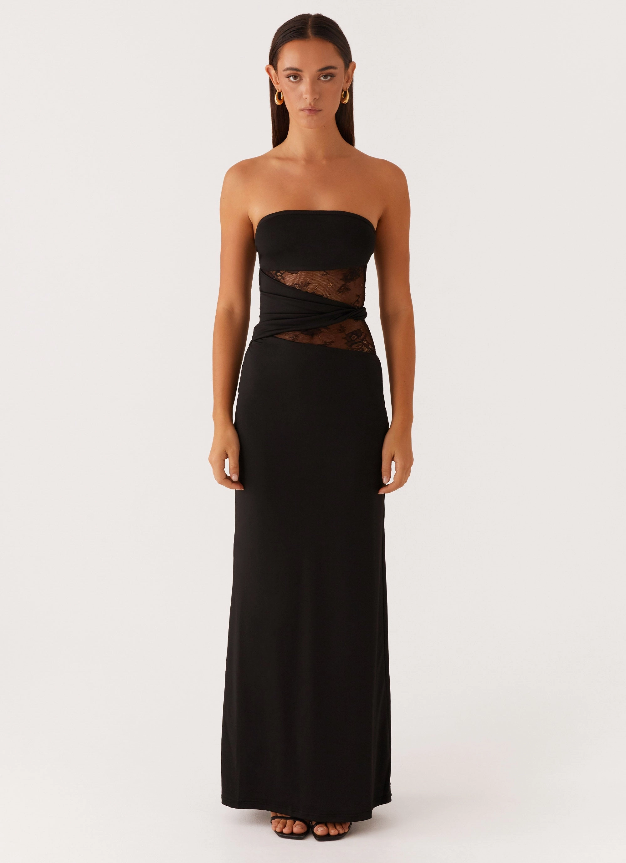 Karma Strapless Maxi Dress - Black Casual Style