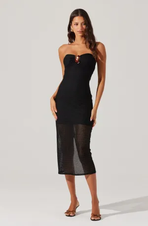 Kasandra Dress in Black Chic Everyday Wear Kasandra Dress in Black Flattering Waist Design Fit