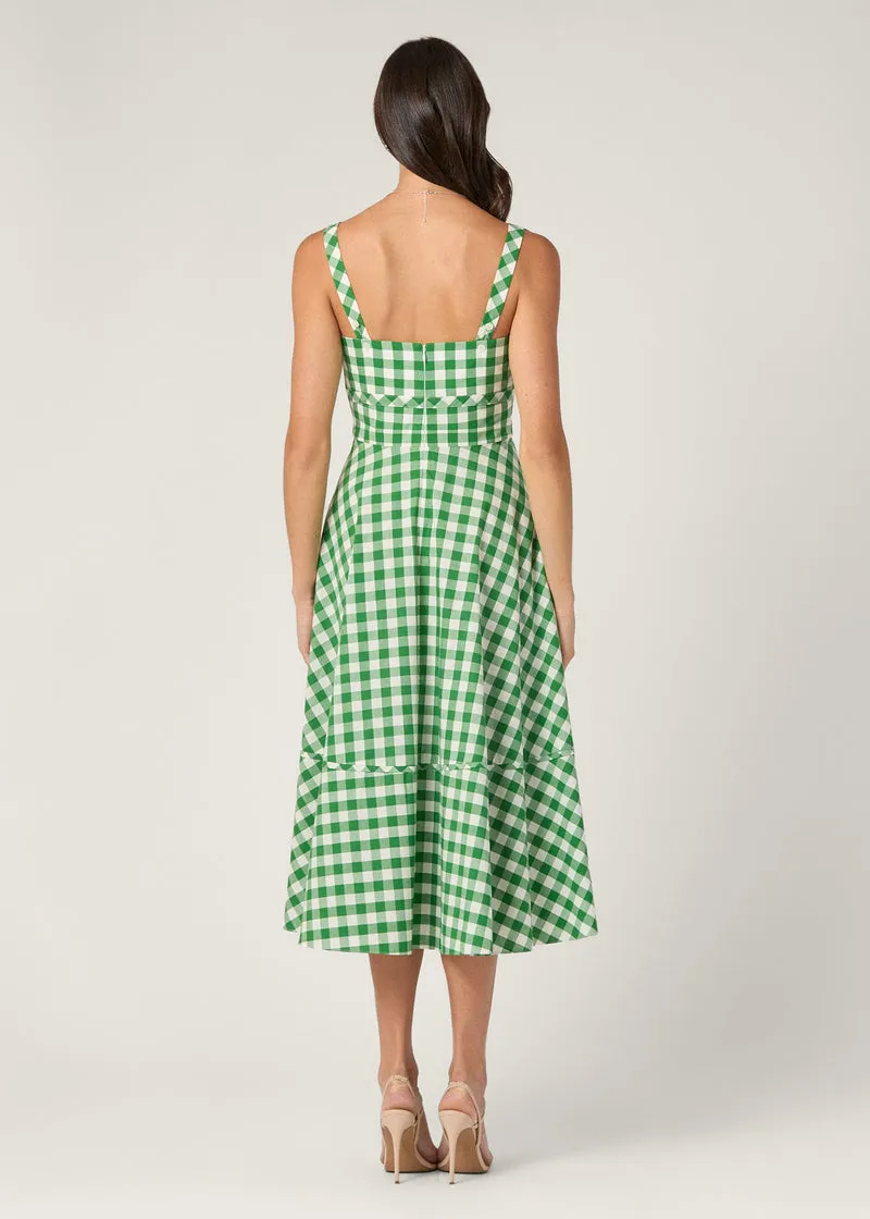 Kaydence Dress in Green/Ivory Soft-touch daywear