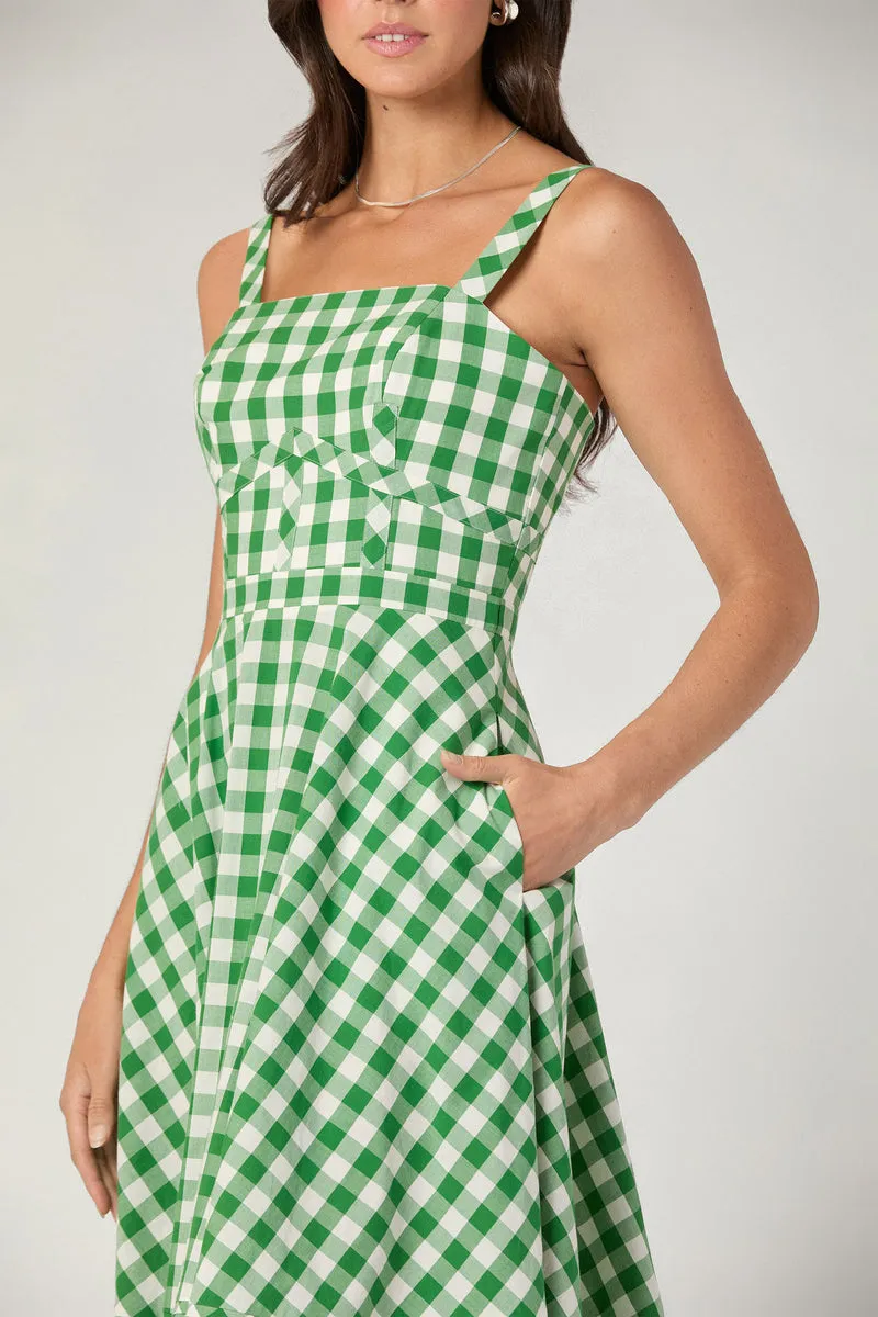 Evening Classic Kaydence Dress in Green/Ivory