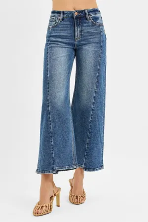 Kenia High Rise Crop Wide Front And Back Sort Step Hem Airy Feel Kenia High Rise Crop Wide Front And Back Sort Step Hem Belt Loop Reinforcement