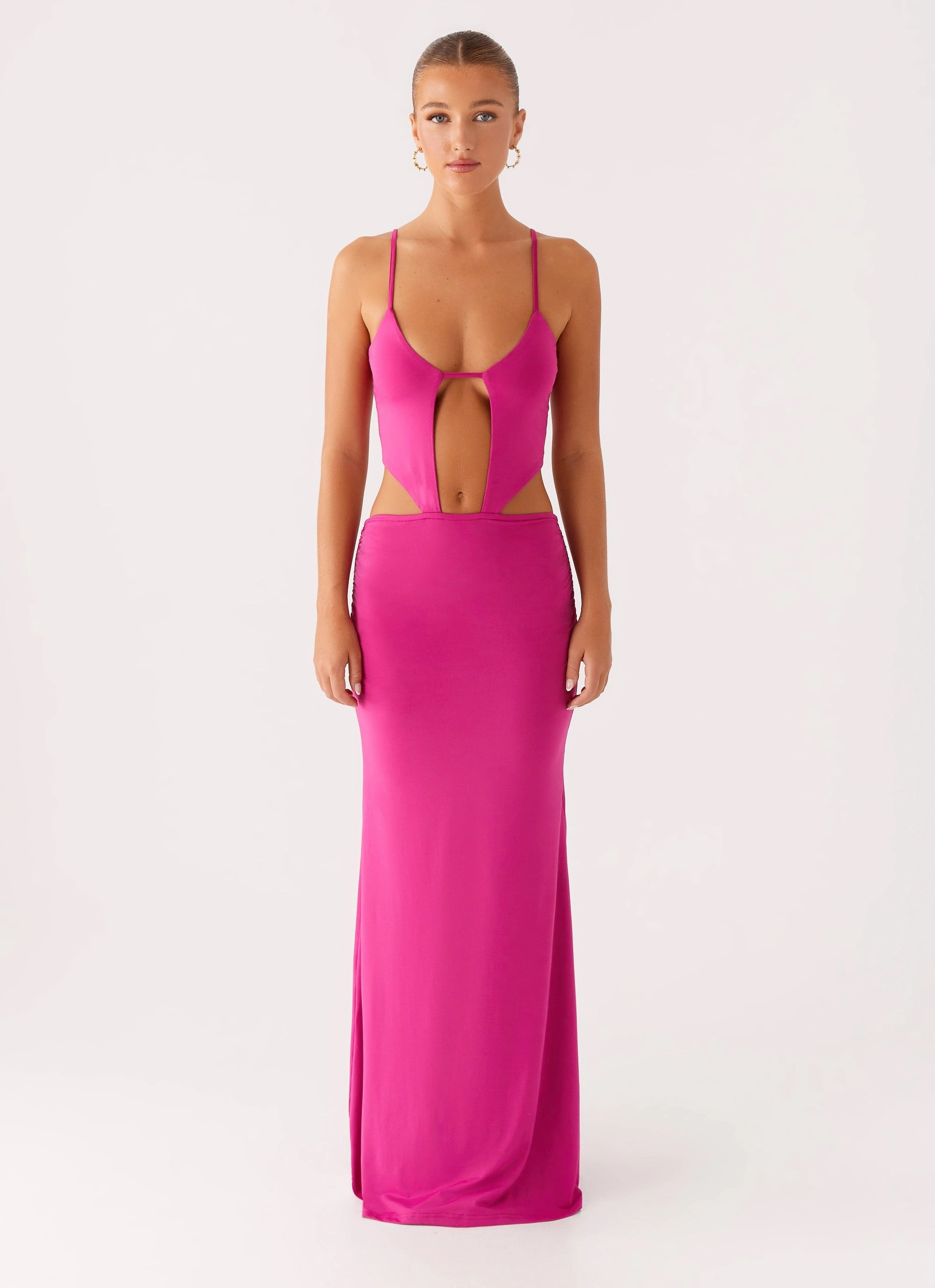 Dream Look Chill Lines Headliner Maxi Dress - Fuchsia