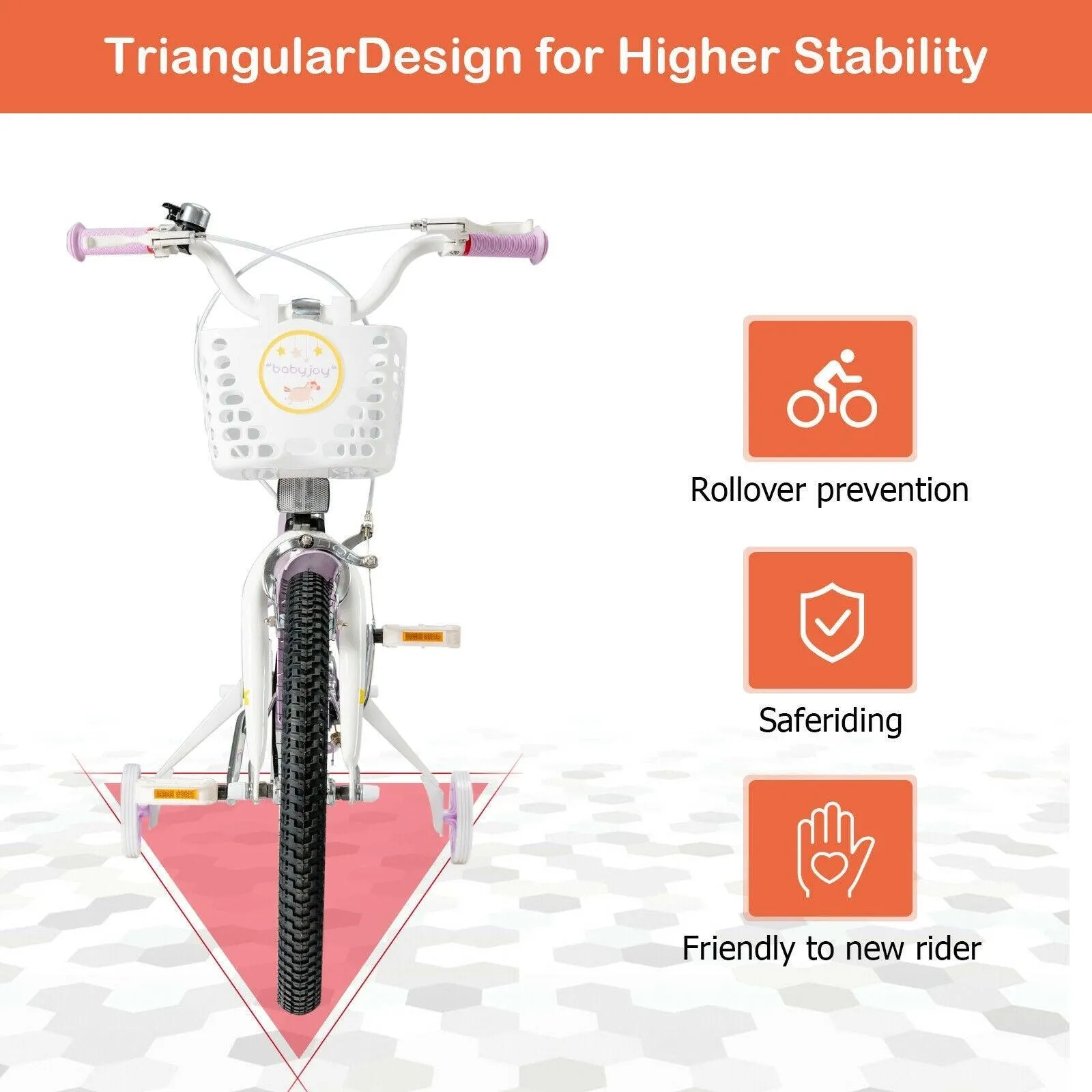 Kids Adjustable Bike TY327932, 18 Inch with Training Wheels