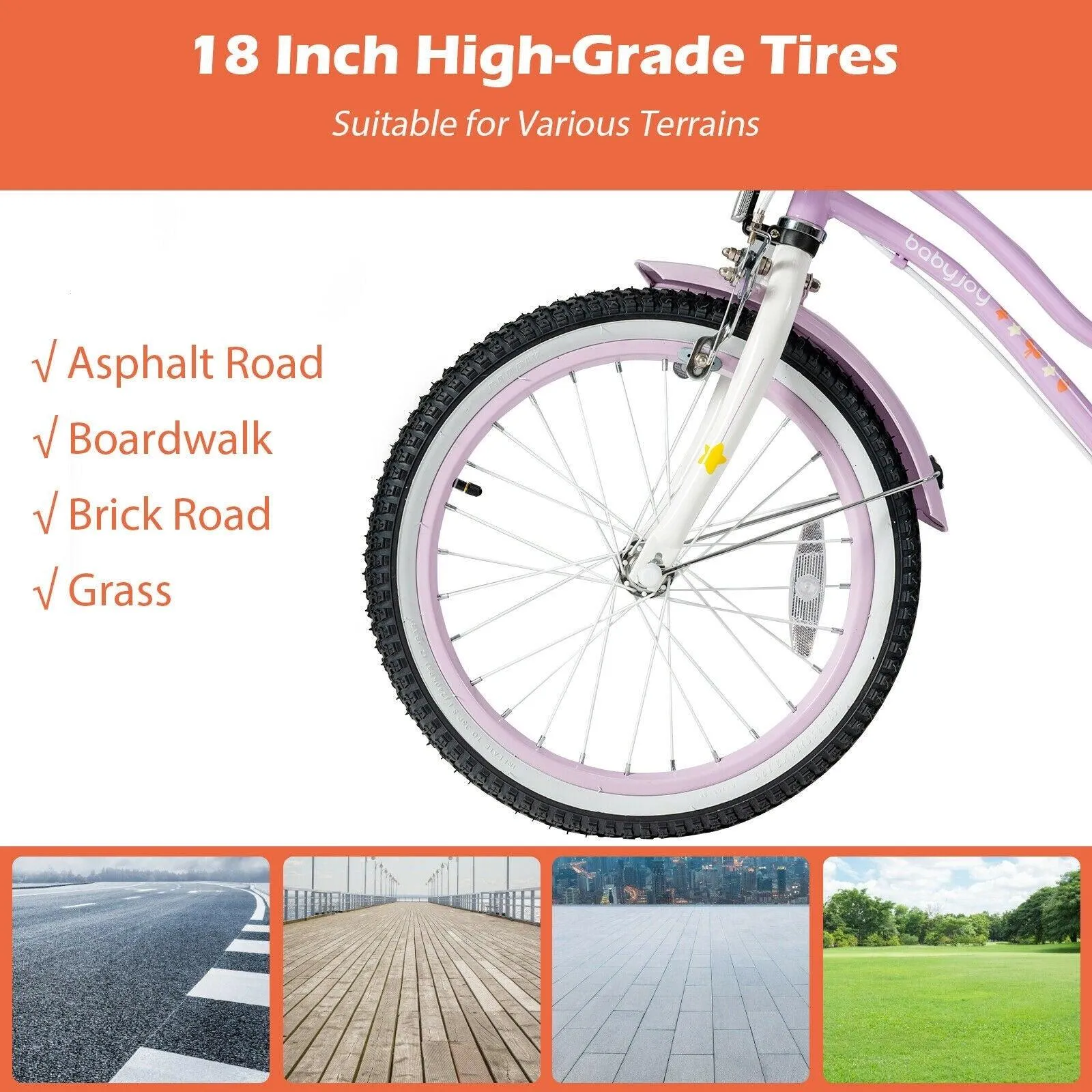 Kids Adjustable Bike TY327932, 18 Inch with Training Wheels