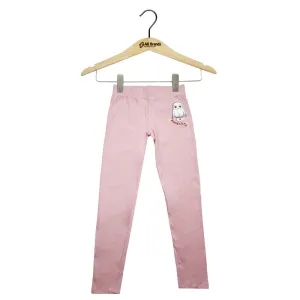Kids Girl Owl Print Legging,Pink