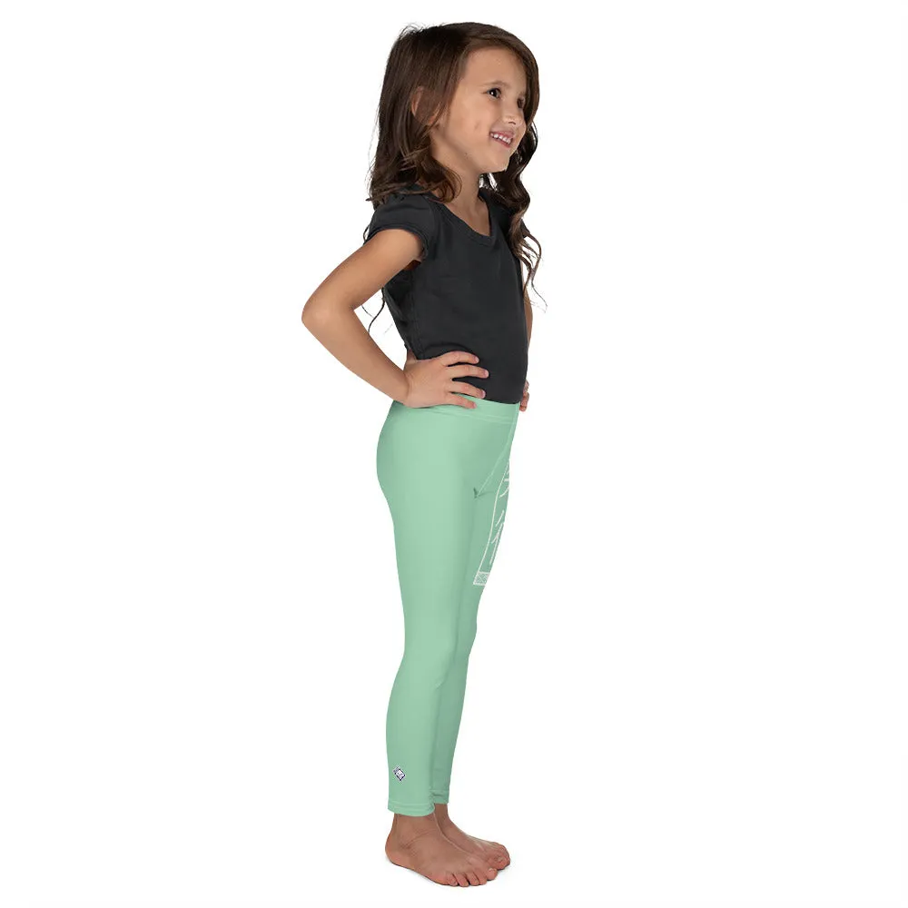 Kids' Girls Yoga Pants Workout Leggings Jiu-Jitsu 010 - Vista Blue