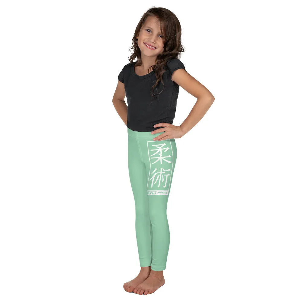 Kids' Girls Yoga Pants Workout Leggings Jiu-Jitsu 010 - Vista Blue