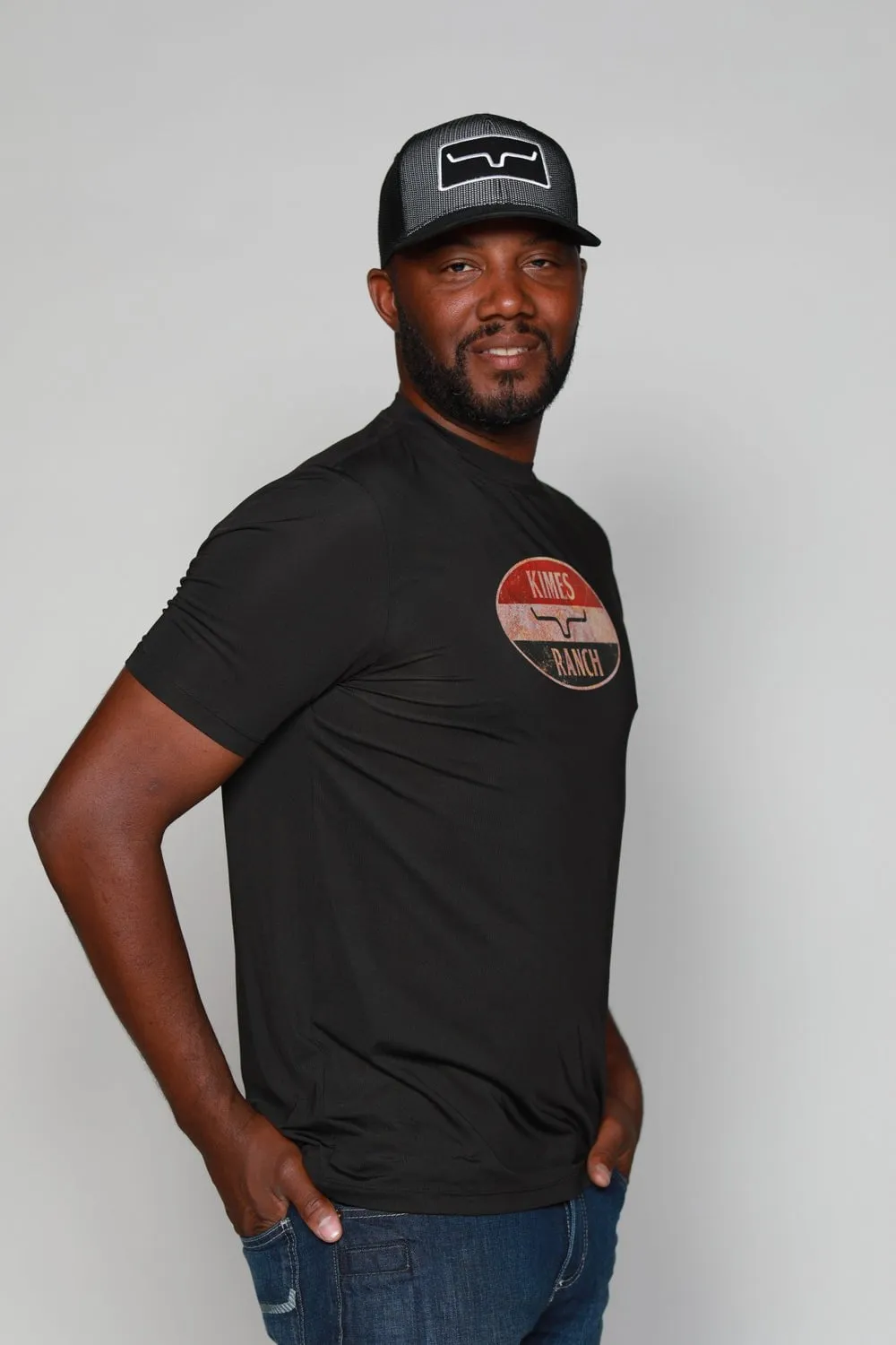 Trendsetter Choice Kimes Ranch Mens American Standard Tee Black Polyester S/S T-Shirt