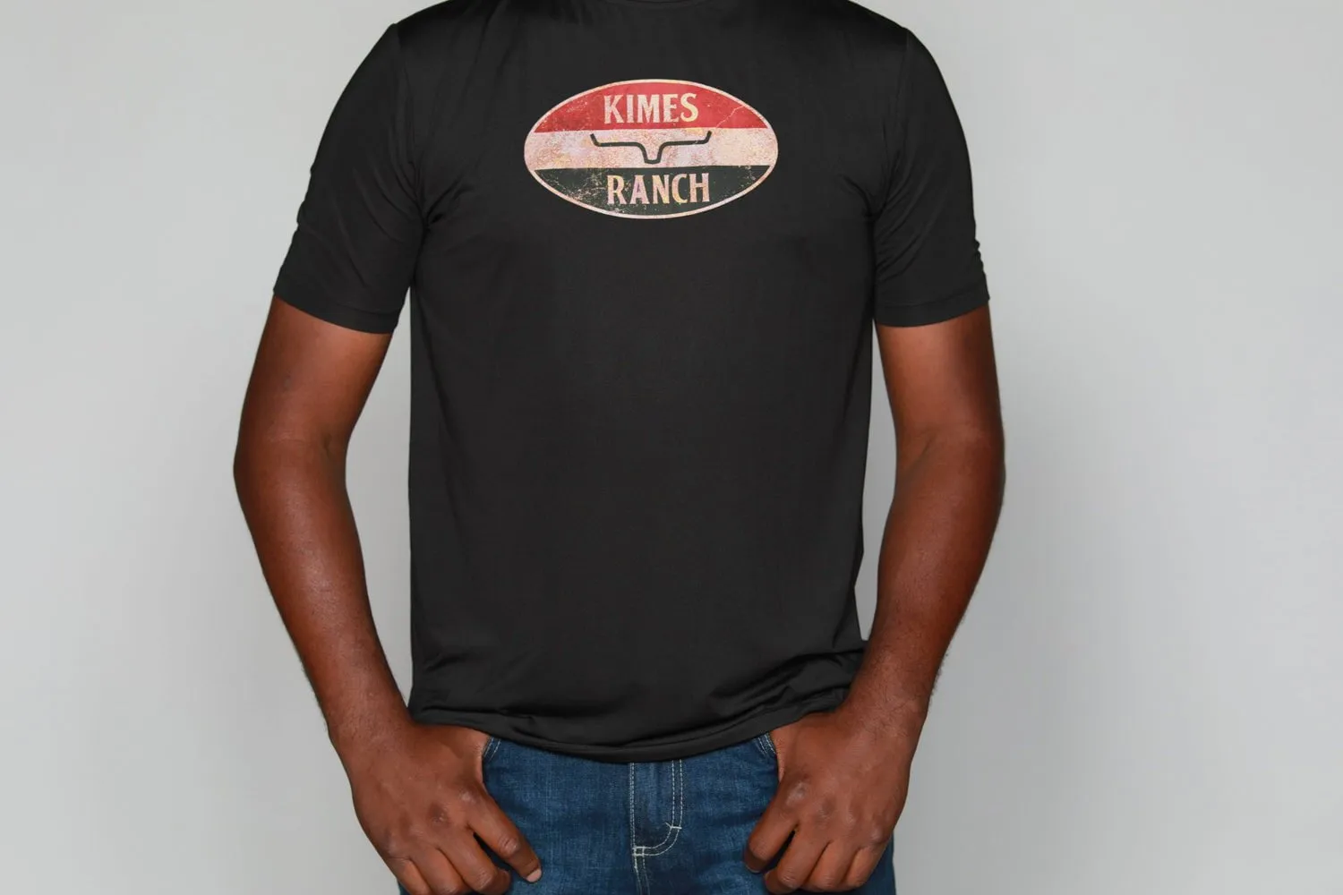Casual Comfort Chill Fit Kimes Ranch Mens American Standard Tee Black Polyester S/S T-Shirt