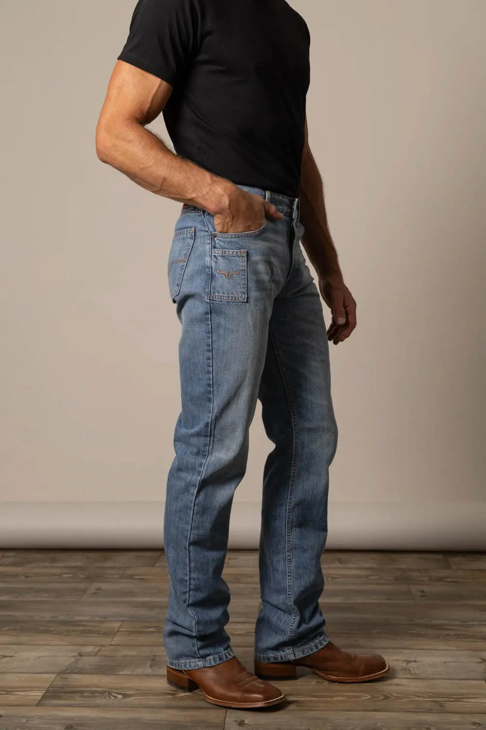 Premium Look City Walk Bold Look Kimes Ranch Mens Barney Light Wash 100% Cotton Jeans