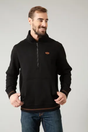 Kimes Ranch Mens Boxer QZ Black Cotton Blend Sweatshirt Breathable Fit Kimes Ranch Mens Boxer QZ Black Cotton Blend Sweatshirt Comfortable Fabric Relaxed Design