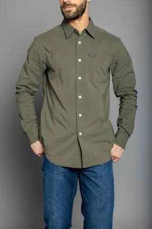 Kimes Ranch Mens Linville Solid Sage Cotton Blend L/S Shirt Made to order Kimes Ranch Mens Linville Solid Sage Cotton Blend L/S Shirt Water Repellent Finish