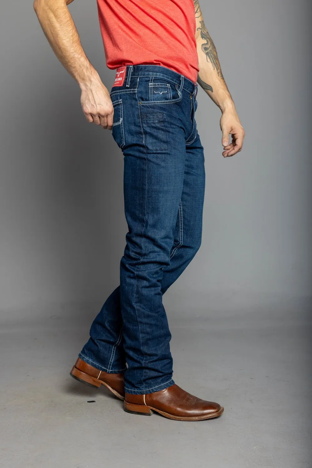 Reinforced Stitching Details Kimes Ranch Mens Thomas Blue 100% Cotton Jeans
