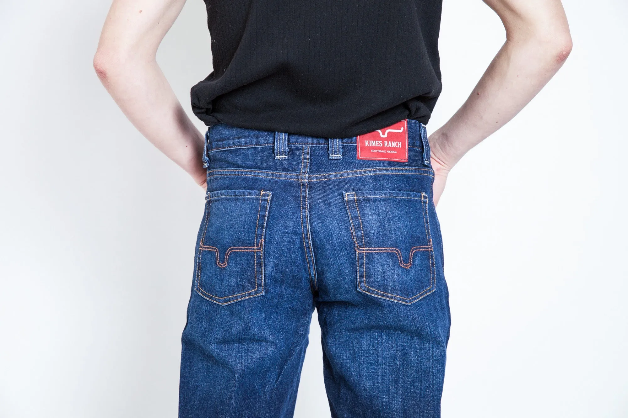 Chic Silhouette Kimes Ranch Mens Watson Jeans Blue 100% Cotton Hand Sanded