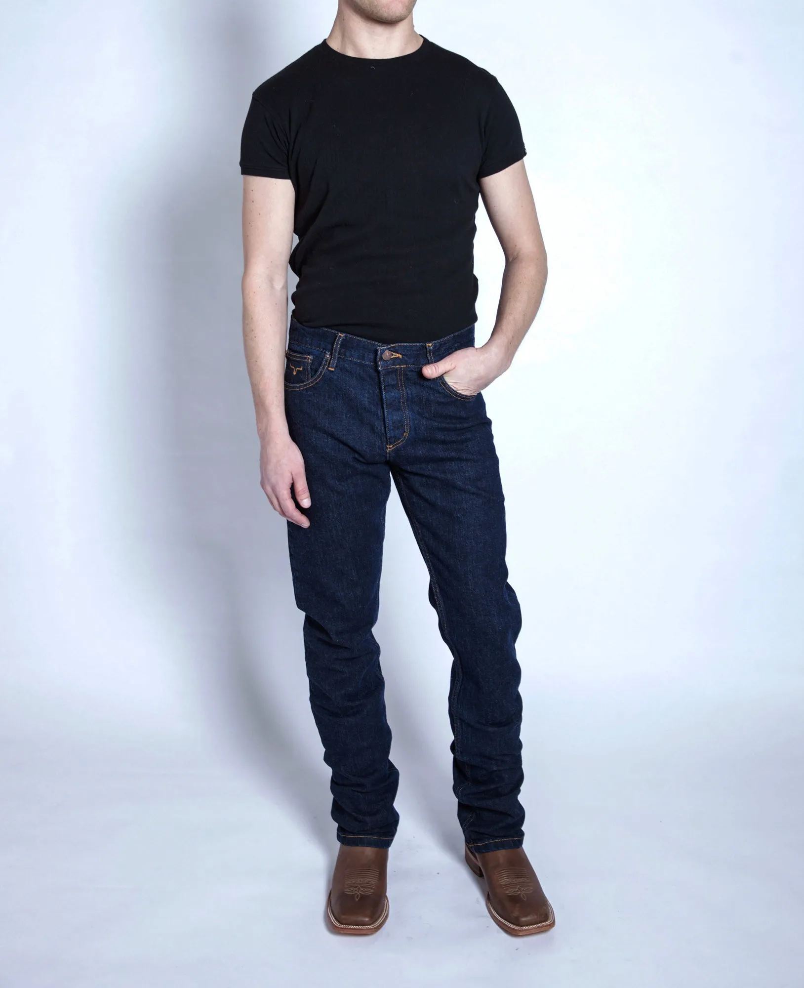 Chic Design Everyday Neutral Kimes Ranch Mens Wayne Jeans Blue Cotton Blend Slim Fit