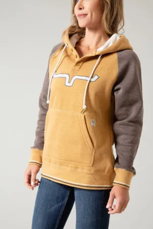 Kimes Ranch Womens Amigo Mustard Cotton Blend Hoodie Relaxed Design Style Statement Quality Basic Kimes Ranch Womens Amigo Mustard Cotton Blend Hoodie